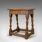 Small Antique Oak Joint Stool, Image 3