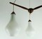 Mid-Century Danish Teak & Opaline Glass 3-Arm Chandelier 9