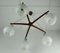 Mid-Century Danish Teak & Opaline Glass 5-Arm Chandelier, Image 4