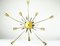 Lámpara de araña Sputnik de latón en forma de estrella, años 50, Imagen 11