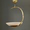 Brass & Opalglass Pendant Lamp by Arlus, 1950s 1