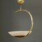 Brass & Opalglass Pendant Lamp by Arlus, 1950s, Image 1