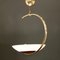 Brass & Opalglass Pendant Lamp by Arlus, 1950s 3