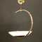 Brass & Opalglass Pendant Lamp by Arlus, 1950s, Image 3