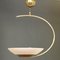 Brass & Opalglass Pendant Lamp by Arlus, 1950s, Image 9