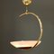 Brass & Opalglass Pendant Lamp by Arlus, 1950s 2