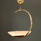 Brass & Opalglass Pendant Lamp by Arlus, 1950s, Image 2