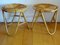 Tables d'Appoint en Osier, 1950s, Set de 2 6