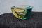 Cenicero de cristal de Murano en verde y amarillo de Venini, años 60, Imagen 1