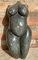 Escultura de mujer vintage con busto de madera en verde, años 60, Imagen 8