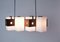 Mid-Century Italian Teak and Opaline Glass Pendant 2