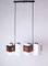 Mid-Century Italian Teak and Opaline Glass Pendant 3