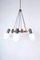 Mid-Century Italian Teak and Opaline Glass Chandelier, Image 3