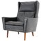 Leather Wingback Lounge Chair, 1970s, Image 1