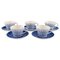 Teacups with Saucers in Glazed Ceramic by Jackie Lynd for Duka, Set of 10 1