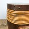 Vintage Cocked Wooden Storage Barrel with Willow Rods , Set of 2 3