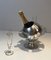 Secchiello per champagne placcato in argento con portaflauti, Francia, anni '70, Immagine 4