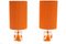 Space Age Tischlampen mit orangenen Schirmen, 1970er, 2er Set 1