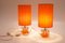 Space Age Table Lamps with Orange Shades, 1970s, Set of 2 3