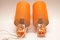 Space Age Table Lamps with Orange Shades, 1970s, Set of 2 5