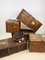 Antique Decorative Wood and Canvas Trunks, 1920s, Set of 6 22