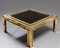 Square Italian Brass and Glass Low Table, 1970s 2