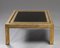 Square Italian Brass and Glass Low Table, 1970s, Image 1