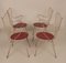 Spanish White and Red Garden Chairs, 1950s, Set of 4 2