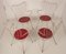 Sillas de jardín españolas en blanco y rojo, años 50. Juego de 4, Imagen 4