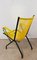 Butaca Mid-Century de metal tubular amarillo, Imagen 7