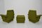 Mid-Century Armchairs & Footstool with Wheels, Set of 3, Image 6