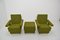 Mid-Century Armchairs & Footstool with Wheels, Set of 3, Image 7