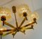 Large Mid-Century Amber Glass and Brass Chandelier, 1960s 6