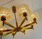 Large Mid-Century Amber Glass and Brass Chandelier, 1960s, Image 6