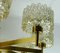 Large Mid-Century Amber Glass and Brass Chandelier, 1960s, Image 4