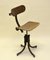 French Metal & Wood Adjustable Swivel Chair from Biensaise, 1940s, Image 1