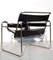Bauhaus Black Leather Wassily Style Lounge Chair, 1960s 5