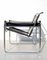 Bauhaus Black Leather Wassily Style Lounge Chair, 1960s 4