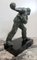 Escultura The Boules Player, escultura de bronce con pátina verde, principios del siglo XX, Imagen 2
