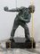 Escultura The Boules Player, escultura de bronce con pátina verde, principios del siglo XX, Imagen 42