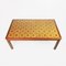 Wooden and Decorative Yellow Ceramic Tiled Coffee Table, 1970s 3