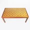 Wooden and Decorative Yellow Ceramic Tiled Coffee Table, 1970s, Image 2