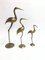 Large Vintage Brass Crane Birds, 1970s, Set of 3 3