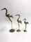 Large Vintage Brass Crane Birds, 1970s, Set of 3 5