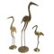 Large Vintage Brass Crane Birds, 1970s, Set of 3 1
