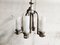 Art Deco Kronleuchter mit Lampenschirmen aus Milchglas, 1930er 6