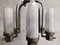 Art Deco Kronleuchter mit Lampenschirmen aus Milchglas, 1930er 11