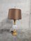 Brass and Opaline Pineapple Leaf Table Lamp, 1960s 3