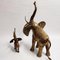 Large Brass Elephant Sculptures, 1970s, Set of 2 2