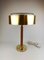 Swedish Mid-Century Table Lamp in Brass, Crystal and Wood from Boréns 2